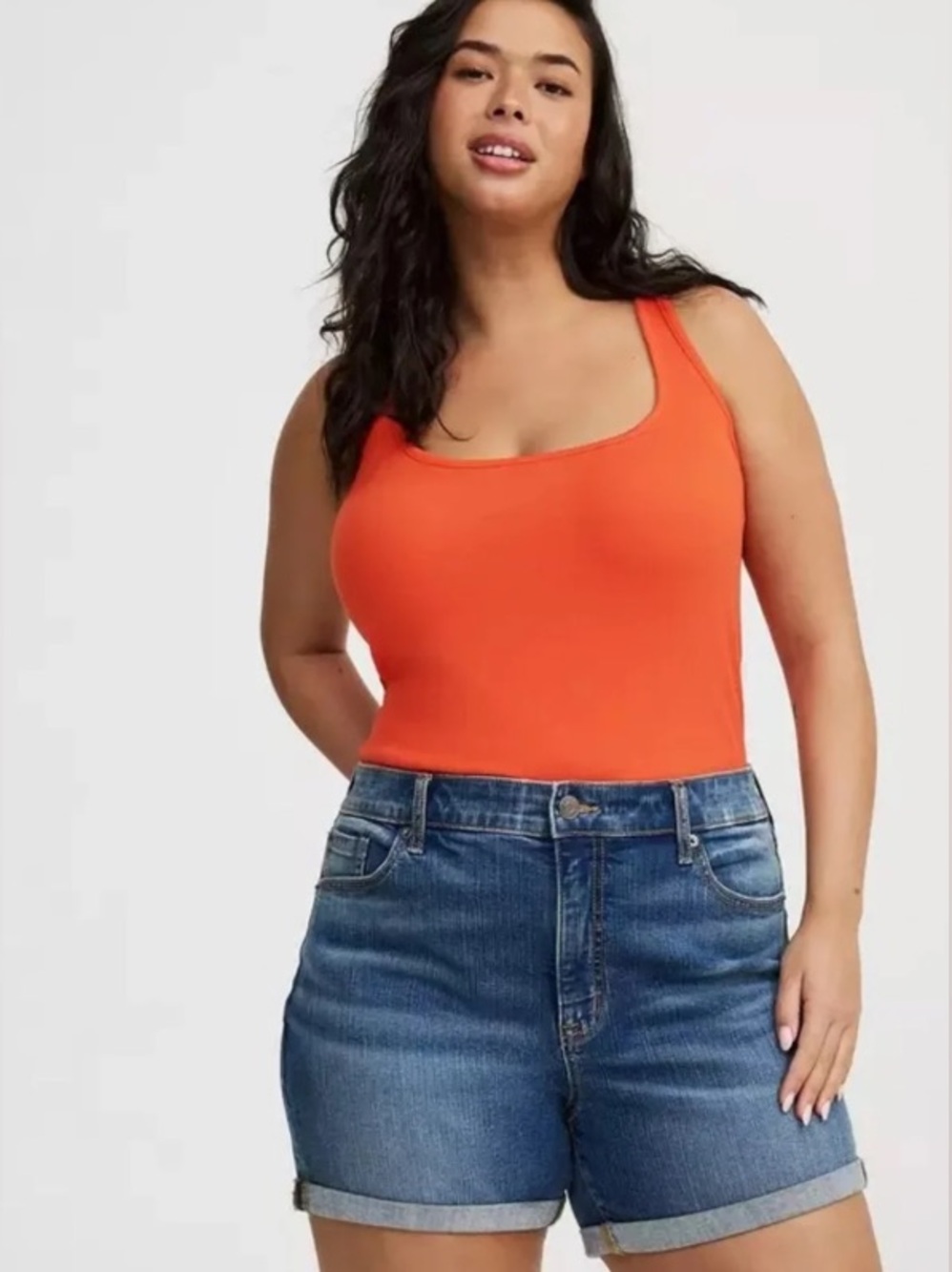 TORRID Cotton Modal Rib Double Scoop Neck Tank
